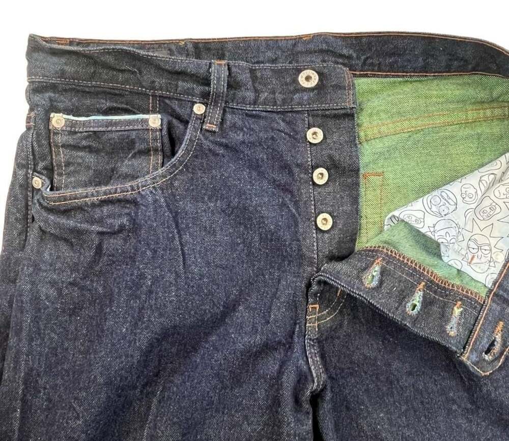 Naked & Famous Easy Guy Rick Sanchez Wubba Lubba Dub Dub Selvedge Size 36
